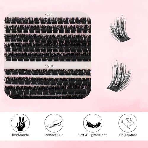 DIY Eyelash Clusters Kit - 100D 120D 150D with Bond & Seal