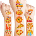 96 PCS Pizza Temporary Tattoos for Kids Party Favors