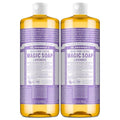 Dr. Bronner's Magic Soap - Pure-Castile Liquid Soap (Lavender, 32 ounce, 2-Pack) -Regenerative Organic Certified Oils, 18-in-1 Uses: Body, Hair, Laundry, Pets & Dishes, Concentrated, Vegan, Non-GMO