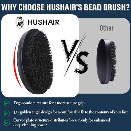 Beard Brush 5-in-1 Set for Men - Natural Boar Bristle Brush & Beard Pen Filler£¬Stainless Steel Beard Comb/Combing Brush/Ramie Storage Bag - Great for Grooming Beards and Mustaches