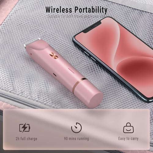 Rechargeable 2-in-1 Bikini Trimmer & Shaver for Women - IPX7 Waterproof