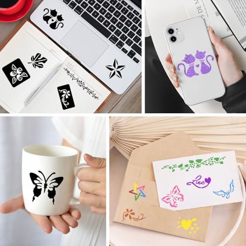 12 Reusable Henna Tattoo Stencils, 142 Designs