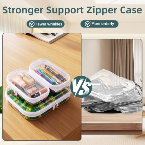 CarryEpic White Hard Shell Zipper Cases Set (3 Pack) - Compact Storage Pouches