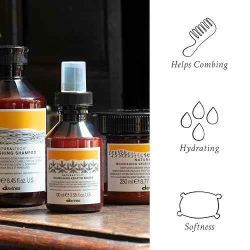 Davines Naturaltech NOURISHING Keratin Sealer, No Rinse Softening And Protection to Strengthen And Defend Against Split Ends, 3.38 Fl. Oz.