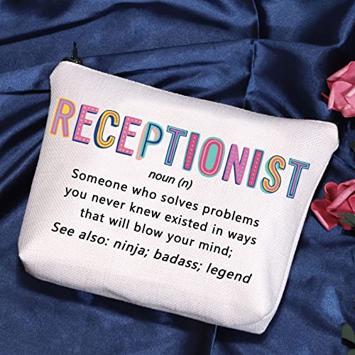 POFULL Receptionist Gift Receptionist Definition Cosmetic Bag Clerical Worker Gift (Receptionist Cosmetic Bag)
