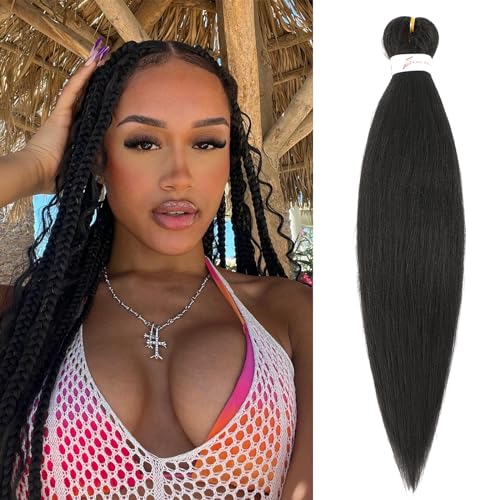 Braiding Hair Pre Stretched 20 Inch Braids Hair Extensions Brown Hair for Braiding Hot Water Setting Braiding Hair Kanekalon Braiding Hair Pre Stretched Hot Water Setting Soft Yaki Braiding Hair