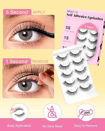 Self-Adhesive Eyelashes 14mm Waterproof Reusable Strip Lashes