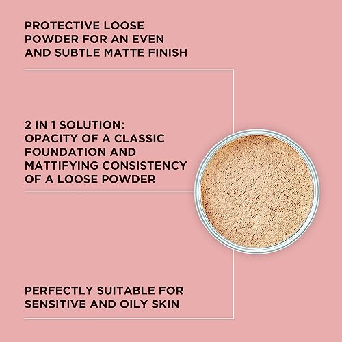 ARTDECO Mineral Powder Foundation - light beige ? loose setting powder for a smooth & matte finish - medium coverage - perfect for sensitive & oily skin - makeup with zinc & magnesium - vegan-0.53 Oz
