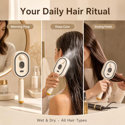 Electric Spray Air Cushion Massage Comb - 5 in 1 Rechargeable Hair Brush