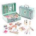 All-in-One Beginner Makeup Kit for Girls - 18 Colors, Green Case
