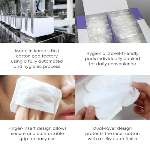 Ssok Ssok Portable Cotton Pads – 100% Pure Cotton, Individually Wrapped (64 Count) – SOMISOME Korea