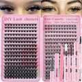 Lash Clusters Kit - Wispy Fluffy False Eyelashes C Curl with Bond&Seal