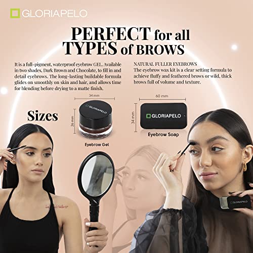 Eyebrow Gel & Pomade Set - Brow Soap Kit with Spoolie, Waterproof