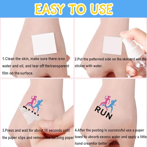 144 PCS Running Temporary Tattoos Stickers, Running Marathon Sport Party Favors Supplies Birthday Party Decorations Gifts for Runners, 24 Sheets