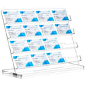 Dunzoom 16-Slot Acrylic Business Card Holder for Desk, Clear Display Stand