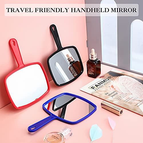3 Pack Hand Mirrors with Handle - Portable Compact Makeup Mirror Set