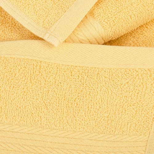 Ample Decor 100% Cotton Washcloths 12x12 Inch, 600 GSM, Set of 5