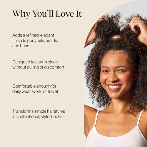 Kitsch Small Gold Hair Cuff – Metal Ponytail Holder with Integrated Elastic
