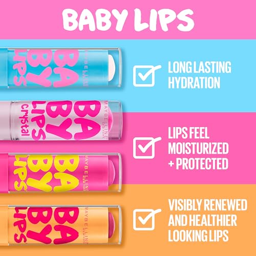 Maybelline New York Baby Lips Moisturizing Lip Balm,Lip Care Essentials,3 Shades,(Pack of 6)