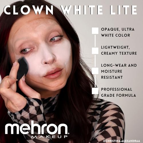Mehron Clown White Lite Professional Face Paint 2oz