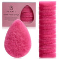BS-MALL Facial Sponge 12 Pcs ? Exfoliating Face Scrubber for Deep Cleansing, Removes Blackheads, Reusable Design, Perfect for Skin Care Routine (Hot Pink-Soft Texture)