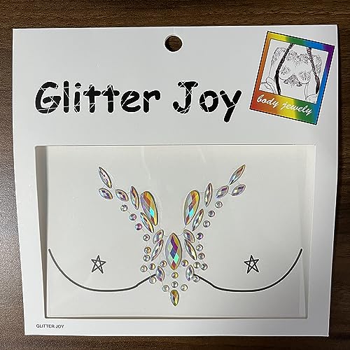 Glow in The Dark Body Gems Stick on Luminous Body Jewery Glitter Women Makeup for Festival Party, 2-Pack