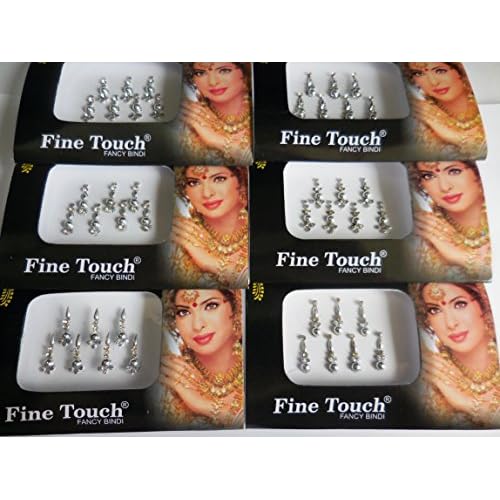 8 Pack - 56 Silver, Golden,Black,Multicolored Face Jewels crystal