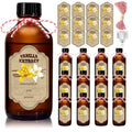 12 Pack 4oz Amber Glass Vanilla Extract Bottles with Lids