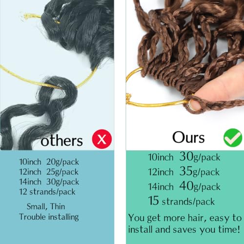 Agstgla 10 Inch Pre-Looped Curly Crochet Hair 8 Pack - Model 30#