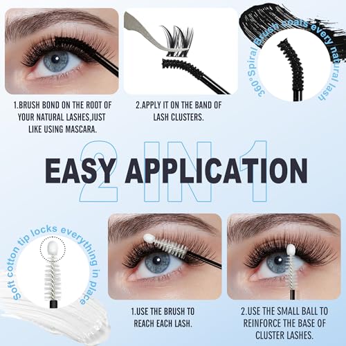 Waterproof Lash Cluster Glue 72H for Sensitive Eyes