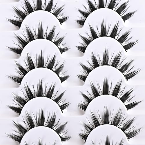 Manga Cat Eye Lashes 8 Pairs - Natural Wispy Mink Eyelashes