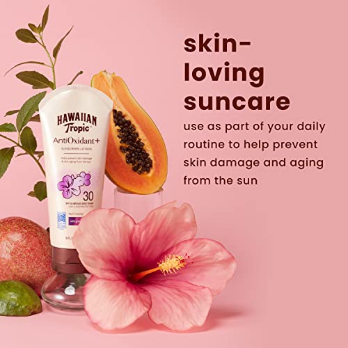 Hawaiian Tropic Skin Defense Sunscreen Lotion SPF 30, 6oz | With Green Tea Extract, Body Lotion, Oxybenzone Free