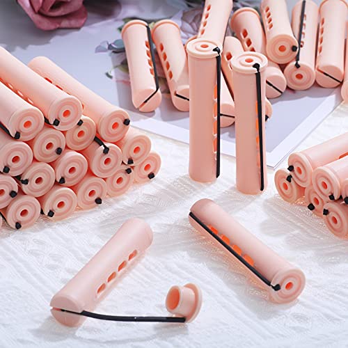 Large Hair Perm Rod Set for Natural Curling - 40 Beige Long & Short Hair Curlers