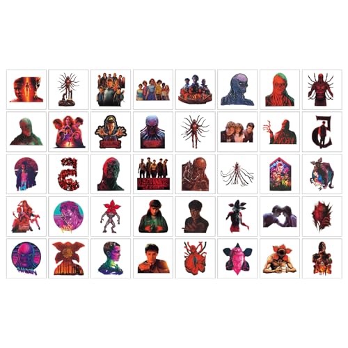 Stranger Things Movie Temporary Tattoos for Kids, 40 PCS Birthday Party Favors,Cartoon Things 5 Movie Decoration Sticker Gifts for Girl Boys Home Activity Class Prizes Carnival Christmas Rewards