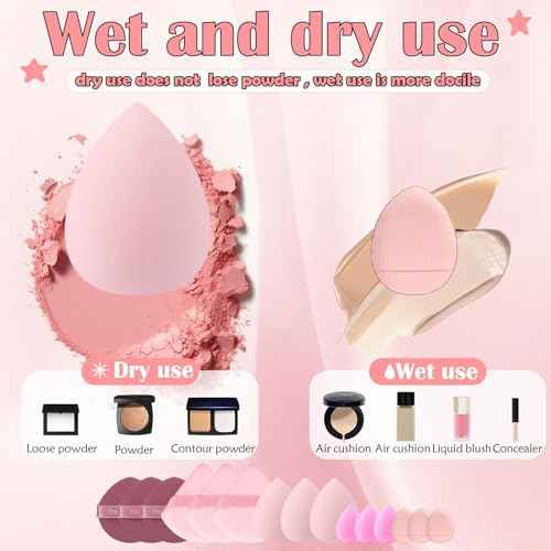 Makeup Brush Set, 48Pcs Makeup Brushes Set Professional Kit for Beginner, Premium Synthetic Foundation Concealers Powder Eye Shadows Blush Make up Brushes with Makeup Sponge, Pink