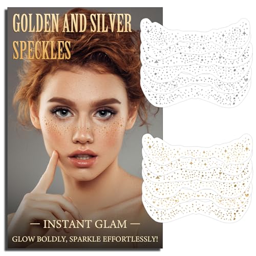 Glitter Freckles Temporary Face Tattoos - 12pc Waterproof