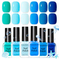Blue Shades Nail Polish Set - Quick-Dry, No Lamp Needed - Blue Collection