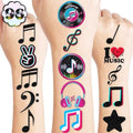 96 PCS Music Note Temporary Tattoos for Kids | 8 Sheets