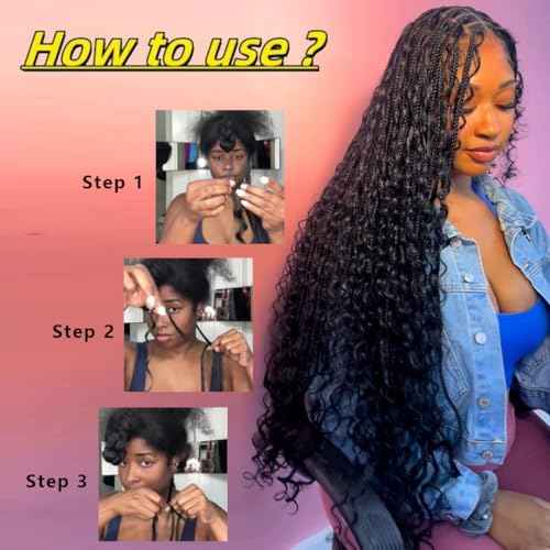 100 Percent Human Boho Braiding Hair Deep Wave Curly 12A Bulk Bundles Human Hair 105g Wet and Wavy for Boho Braids Human Hair Extensions for Braiding Human Supplies No Weft 2 Bundles