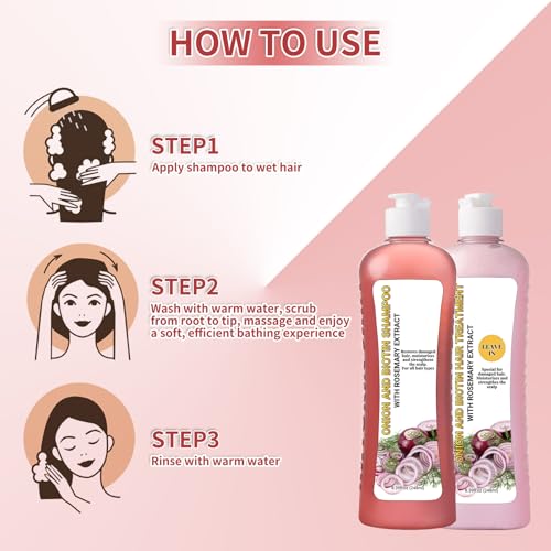 GROEI Onion Biotin & Rosemary Shampoo and Conditioner Set - Hydrating Hair Care for Dry, Damaged Hair