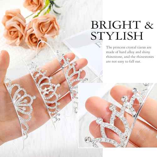 Hicarer 12 Pcs Tiaras for Girls Crystal Tiara Princess Crown for Kids Wedding Birthday