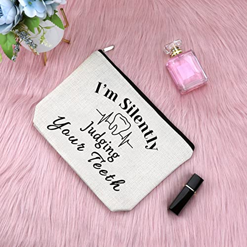 Sfodiary 3Pcs Dentist Appreciation Gift Makeup Bag Dental Gift for Women Hygienist Dental Assistant Birthday Presents Cosmetic Bag Christmas Graduation Presents for Dentist Travel Cosmetic Pouch