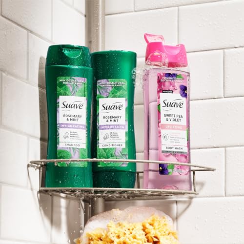 Suave Shampoo and Conditioner Set, Rosemary and Mint - Invigorating Herbal Clarifying Shampoo and Conditioner, Hair Strengthening, Scented, 12.6 Oz Each (2 Piece Set)