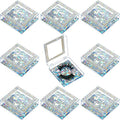 Blulu 8 Pcs 3D Empty eyelash case, Glitter lash cluster box Square Eyelash Storage Boxes with Glitter Paper and Clear Tray for Women(Silver)
