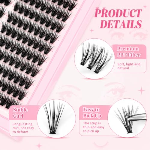 60D Lash Clusters DIY Eyelash Extensions Kit - 332Pcs Fluffy