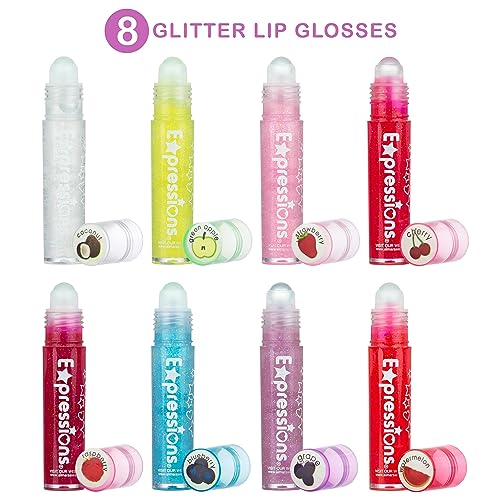 8pc Flavored Roller Ball Lip Gloss Set for Kids
