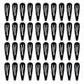 Black 2 Inch Hair Barrettes - 40 Pack Women & Girls Snap Hair Clips - Versatile & Strong Hold - Variation: Black