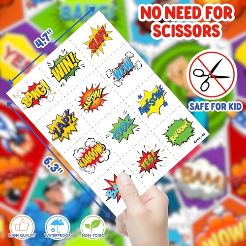 96PCS Hero Temporary Tattoos Stickers for Kids