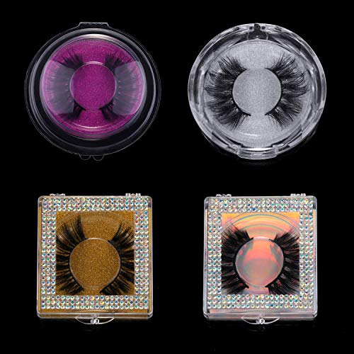 100 Pack Round Eyelash Trays - Plastic Storage Holders