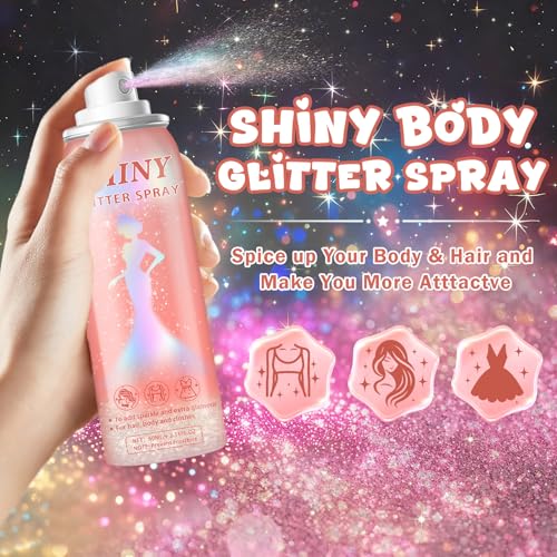 Holographic Glitter Spray for Hair & Body - Long-Lasting Shine